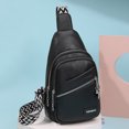 thumbnail image 3 of Bolso De Hombro Bolso de pecho para mujer, correa ajustable para el hombro, monedero para niñas de color sólido (negro), 3 of 6