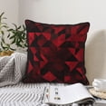 thumbnail image 6 of Velvet Rimmed Pillowcase Is Not Easy To Open Line Deformation Invisible Zipper Opening And Closing Only Pillowcase Does Not Contain Pillow Core Darkred Geometric Patterns_1 20"X20", 6 of 8