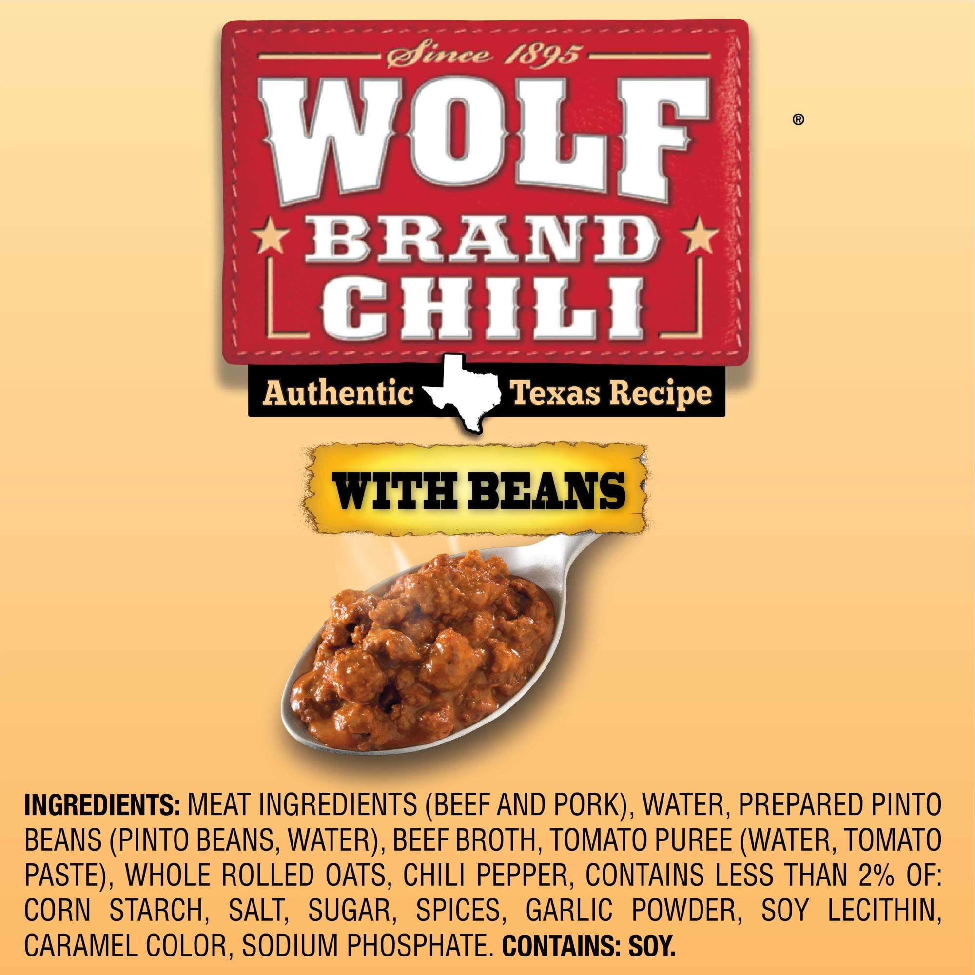 Wolf Brand Chili With Beans, 24g Protein Per Serving, 15 oz. Can