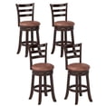 thumbnail image 1 of Costway 26" Counter Height Swivel Barstools Set of 4 with Back, Faux Leather Seat for Pub, 1 of 9