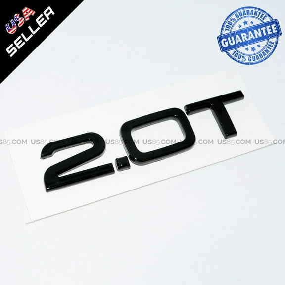 OEM ABS Nameplate Audi 2.0T Gloss Black Emblem 3D Trunk Logo Badge Decoration