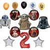 Star Wars 2nd Birthday Party Supplies Balloon Bouquet Decorations with Baby Yoda