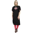 thumbnail image 2 of Bimba Women's Black Straight Casual Kurti Indian Designer Embroidered Kurta-24, 2 of 8