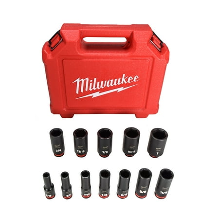 UPC: 0045242581399 | Milwaukee 49-66-7006 SHOCKWAVE 3/8 in. Drive Deep Well 6 Point Impact Socket Set (12-Piece)