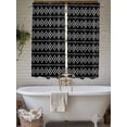 thumbnail image 4 of Black Boho Bathroom Window Curtain, Vintage Ethnic Tribe Abstract Art Geometric Light Filtering Coffee Kitchen Curtains, Bedroom Living Room Curtains 2 Panel 84"x63", 4 of 6