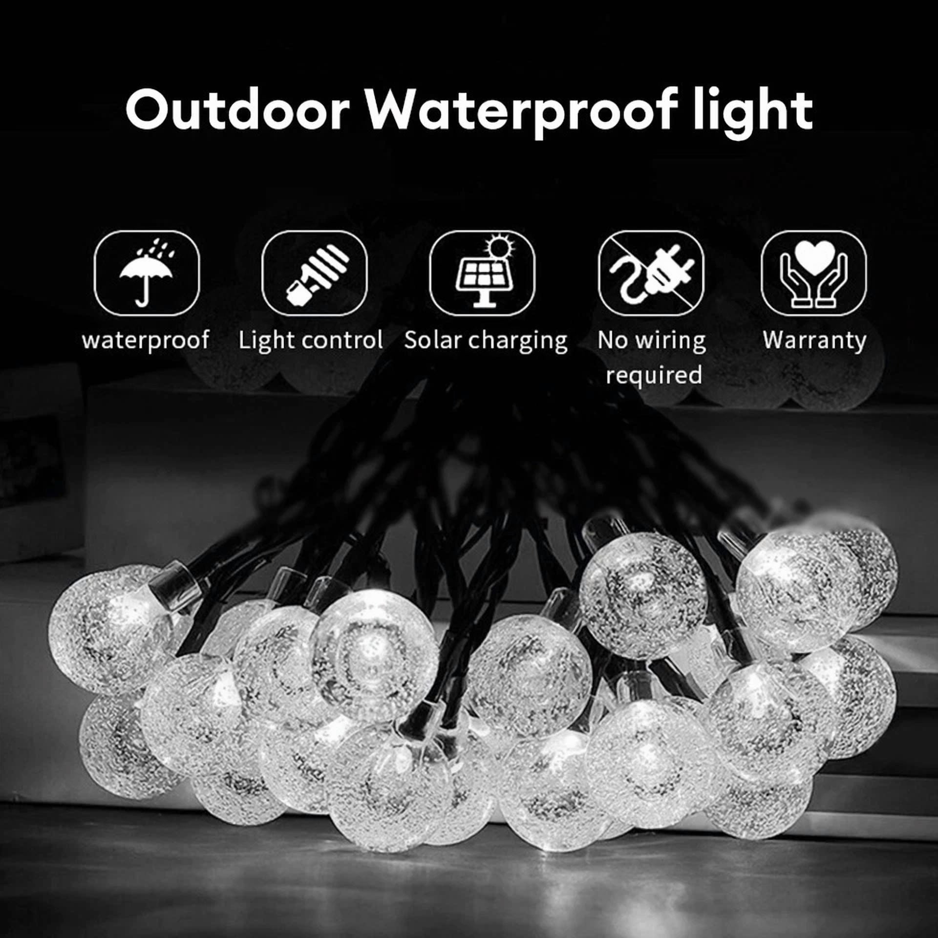 23Ft 50 Led Outdoor Solar Powered String Lights For Patio Yard Porch Party Decor