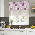 thumbnail image 4 of 2 Pack Valances for Window, Boho Purple Flowers Short Curtains for Kitchen Bedroom Living Room, Spring Floral Botanical Patchwork Vintage Rod Pocket Small Window Treatment Valance Drapes 42 x 18 Inch, 4 of 8