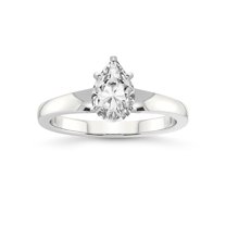 2 Carat IGI Certified Pear Shape Lab Grown Diamond Engagement Ring | 14K White Gold | Arielle Solitaire Lab Diamond Ring | FG-VS1-VS2 Quality Friendly Diamonds