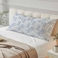 thumbnail image 4 of Blue Flower Body Pillow Covers 20"x60", Botanical Floral Vintage Wildflower Leaf Soft Brushed Microfiber Breathable Throw Pillow Covers, Pillowcase with Zipper for Couch Sofa Bedroom Living Room, 4 of 9