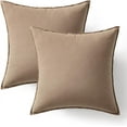 thumbnail image 2 of Pack of 2 Decorative Linen Pillow Covers Boho Farmhouse Modern Soft Accent Throw Pillows Neutral Cushion Covers for Sofa Couch Bed Living Room Home Decor, 16x16 Inch Coco Brown, 2 of 7