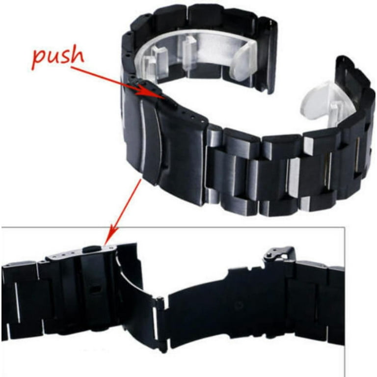 Metal Replacement Band, Stainless Steel Strap, Black Links