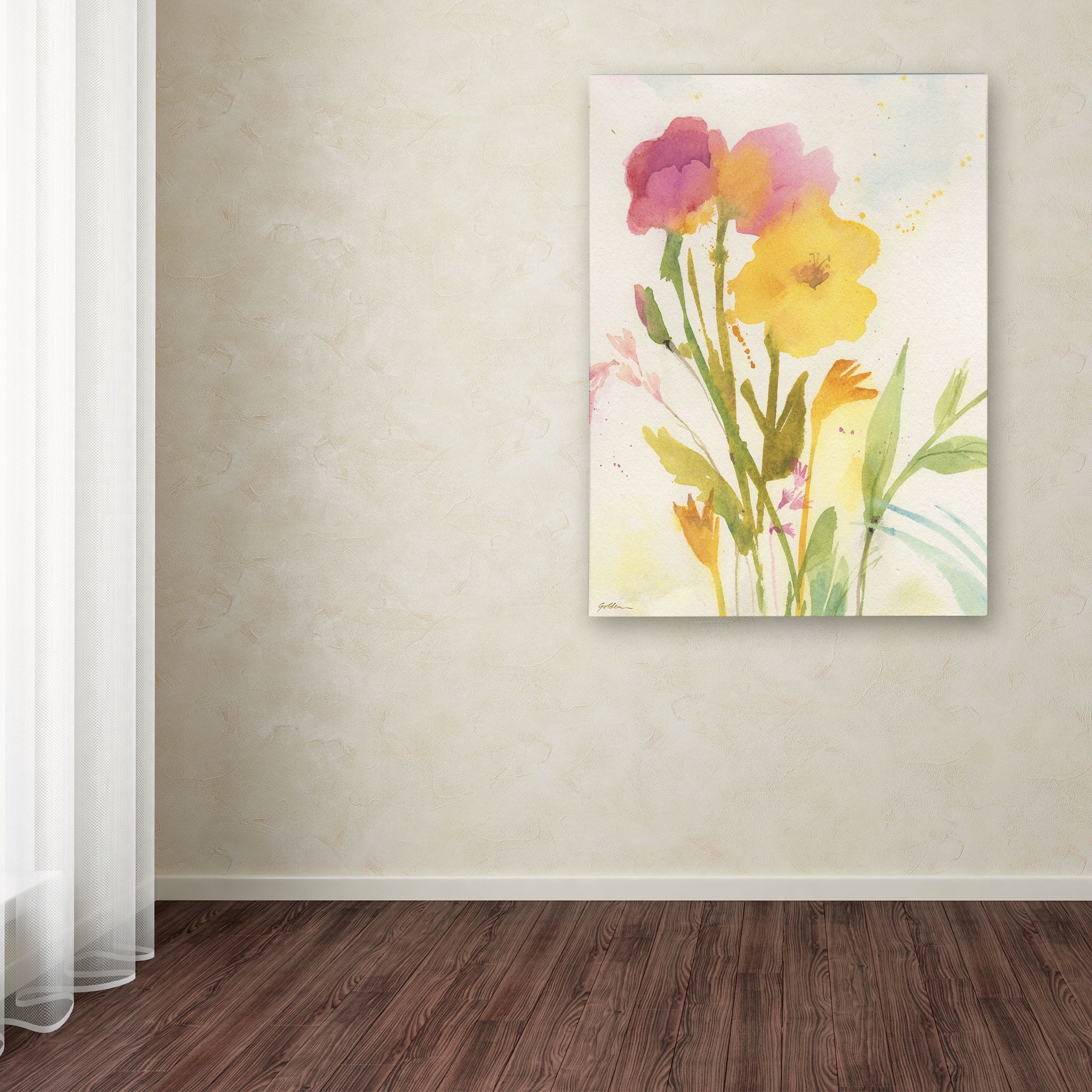 Trademark Fine Art "Wildflowers Against the Sky" Canvas Art by Sheila Golden