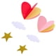 thumbnail image 2 of Decoración de papel colgante de 2 pcs forma de corazón 3D con guirnalda de papel estrella y nube para fiesta, 2 of 6
