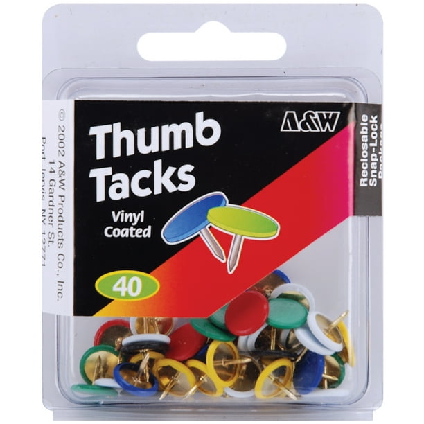 Thumbtacks 40/PkgAssorted Colors