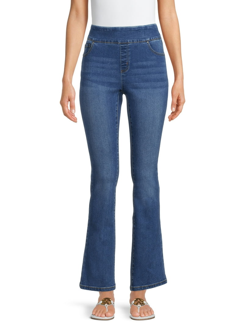 The Pioneer Woman Pull On Embroidered Bootcut Jeans, 32” Inseam