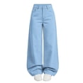 thumbnail image 2 of Mifsaly Womens Baggy Wide Leg Pants High Waisted Casual Trousers with Pockets Relaxed Fit Straight Bottom Everyday Streetwear Y2K Fashion Apparel Light Blue,11-12 Years, 2 of 9