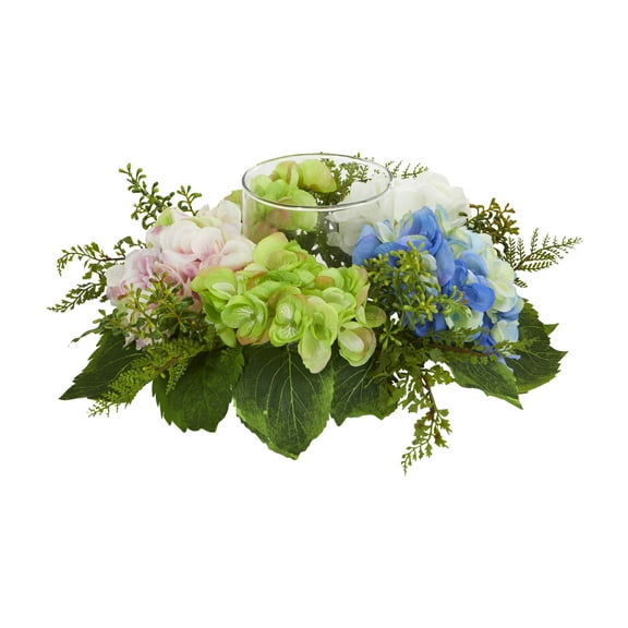 Nearly Natural Hydrangea Artificial Flower Candelabrum, Multicolor