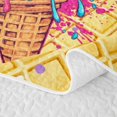 thumbnail image 5 of Castle Fairy Baseball Print Quilt Full,Ice Cream Cone Pattern Full Bedspread Sets,Pink Blue Yellow, 5 of 7