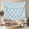 thumbnail image 2 of White Teal Daisy Large Tapestry for Bedroom Wall Hanging Tapestry, Spring Summer Floral Farmhouse Ceiling Backdrop Tapestries Poster Blanket Wall Decor for Teens Room Living Room Dorm 86" x 104", 2 of 8