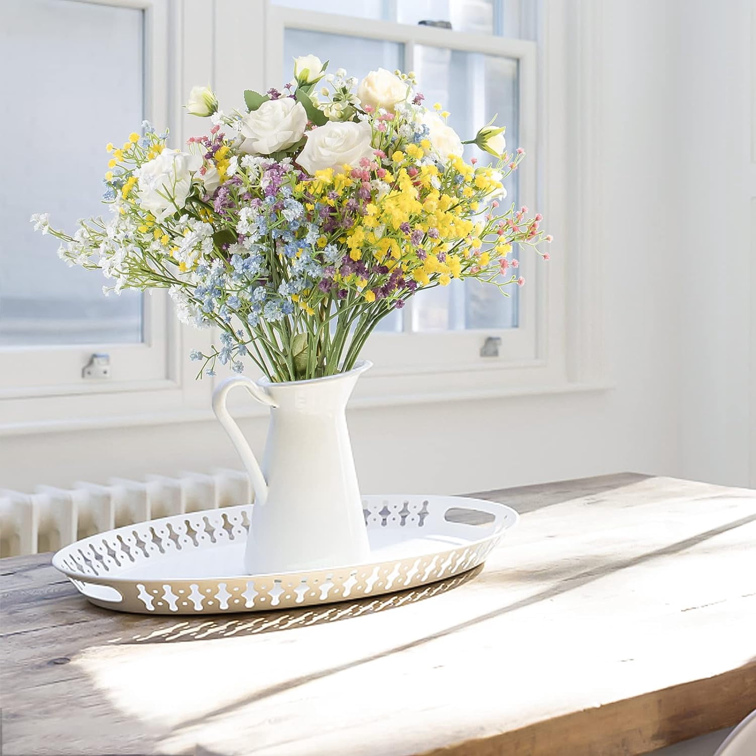 30 PCS Babys Breath Artificial Flowers Fake Babys Breath Flowers Artificial Bulk White Gypsophila Bouquets Real Touch Faux Flowers for Wedding Floral Arrangement Party Home Decoration