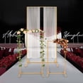 thumbnail image 3 of 3-Piece Gold Wedding Arch Stand Set Metal Backdrop Stands in 3 Sizes with 22 lbs Total Capacity for Ceremony, 3 of 10