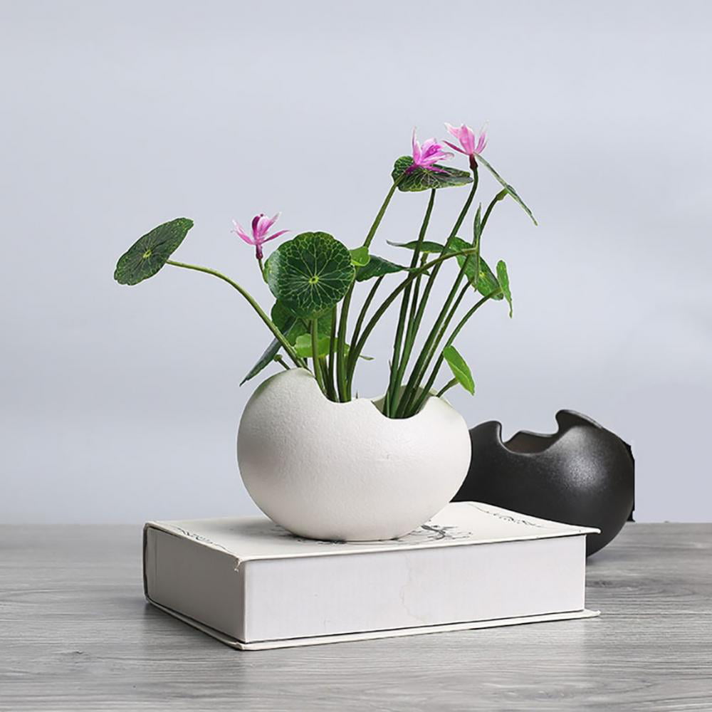 Ceramic Vase Eggshell Flower Pot Modern Arrangement Handmade Home Decoration 