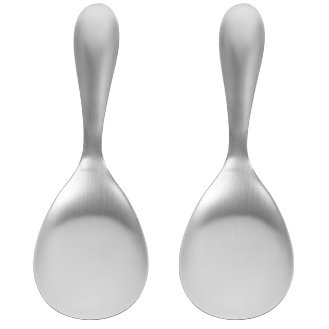 ColoMX 2 unids cucharas de arroz en casa cucharas de cocina arroz cucharas de cocina (plata)