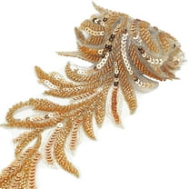 1 Yard Beaded Lace Trim Golden Sequin Lace Ribbon Applique Arrow Shape Mesh Edging Trimmings