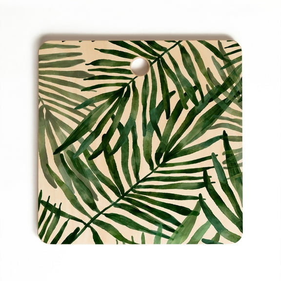 Society6 Marta Barragan Camarasa Watercolor Simple Leves Square Cutting Board