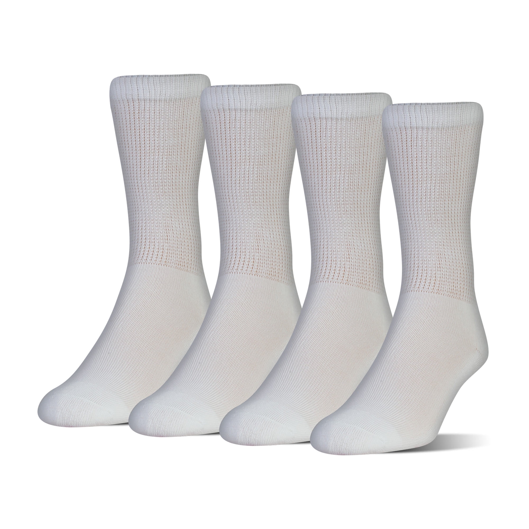 Navy, Khaki 4-Pack MediPeds Unisex-Adult's Sorbtek Polyester Dress Crew Socks 