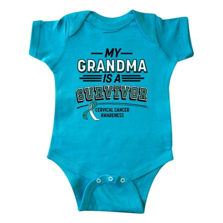 

Inktastic My Grandma is a Survivor Cervical Cancer Awareness Gift Baby Boy or Baby Girl Bodysuit