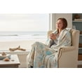 thumbnail image 4 of Serafina Home Decorative Home Decor Ocean Life Coastal Throw Blanket: Soft Plush Velvet Fleece Calming Hues of Blues Greens Beige White Relax Beach Sunset Words, Accent with Shells and Coral, 4 of 11