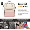 thumbnail image 5 of Lovevook Laptop Bag 15.6",Women Work Computer Bag Teacher Nurse Backpack Purse with USB,Waterproof Travel Backpack College Bookbag(Beige-Pink), 5 of 7