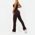 thumbnail image 2 of hotojiny Womens Yoga Jumpsuits Sleeveless Stretch Flare Romper Scoop Neck Bell Bottoms Bodysuit for Workout, 2 of 3
