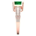 thumbnail image 3 of 2.45 ct Emerald Cut Simulated Emerald Solitaire with Simulated Diamond Accents 14K Rose Gold Womens Engagement Ring, 3 of 5