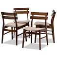 thumbnail image 2 of Baxton Studio Devlin Mid-Century Modern Transitional Light Beige Fabric Upholstered and Walnut Brown Finished Wood 4-Piece Dining Chair Set, 2 of 6