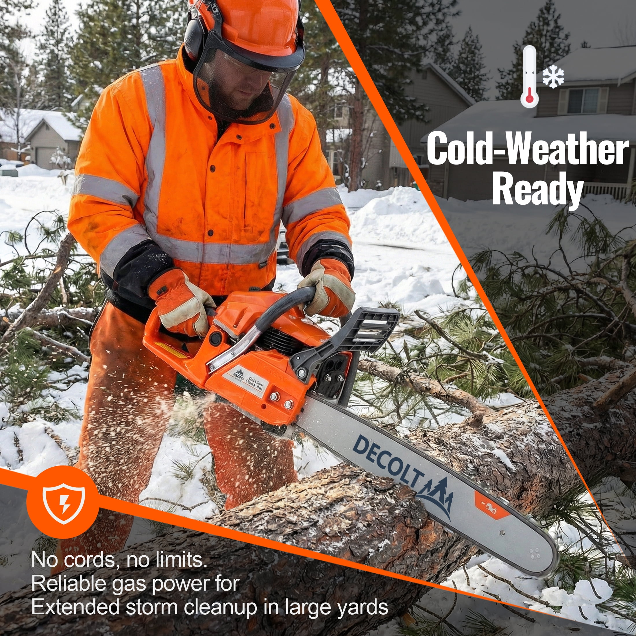 62CC Gas Chainsaw 20” Powerful 2-Stroke Gasoline Chainsaw for Cutting Wood and Pruning Trees 6220YM