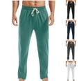 thumbnail image 1 of Styesk Men's Pants Men Casual Sport Solid Elastic Waist Drawstring Broad Legged Straight Cylindrical Ttrousers, 1 of 5