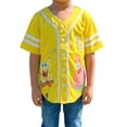 thumbnail image 4 of Spongebob and Patrick Star Girls Baseball Jersey T-Shirt, Short Sleeve Pinstripe Graphic Tee, Yellow 6/6X, 4 of 7