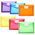 thumbnail image 3 of Shisuyan 6pcs Plastic Envelopes Poly Envelopes Clear Document Folders With Snap Closure File Folders A4 Size File Envelopes With Label Pocket, 3 of 9