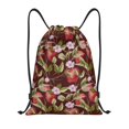 thumbnail image 1 of Xecao Leaf And Fruit Pattern Sports Drawstring Backpack - String Swim Gym Bag with Wet Proof Pocket for Women&Men-Medium, 1 of 6
