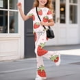 thumbnail image 3 of Faraee Girls 2 Piece Clothes Cute Floral Print Twist Front Short Sleeve Top and Bell Bottom Pants Set Kids Casual Summer Outfits 7-12 Years Light Pink, 3 of 7