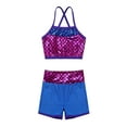 thumbnail image 4 of YiZYiF Girls Mermaid Print 2Pcs Ballet Dance Outfit Athletic Gymnastics Activewear Blue 10, 4 of 7