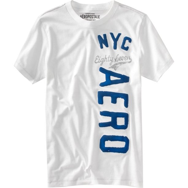 Aeropostale - Camiseta con gráfico Nyc para hombre, color blanco, grande