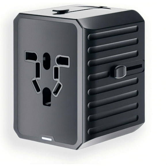 HWZWT Travel Plug Adapter, Universal Travel Adapter with 3 USB + 1 Type C, International Power Adapter with UK/US/AUS/EU Plugs and Socket, International Travel Adapter Wall Charger