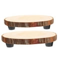 thumbnail image 6 of WRITWAA 2-Pack Round Wooden Plant Stands Brown Pedestal Risers Multipurpose Home Decor Display Shelves, 6 of 8