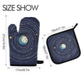 thumbnail image 2 of Yayeee Oven Mitts and Pot Holder Set of 2 Heat Resistant Kitchen Gloves Baking Hot Pad, Beige Cat Planet, 2 of 5