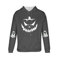 thumbnail image 5 of Enjoytime Men's Sweatshirts Halloween Vintage Printed Drawstring Long Sleeve Oversized Hoodies Casual Pumpkin Festival Party Pullover Sweatshirt Dark Gray M, 5 of 5