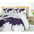 thumbnail image 5 of Ambesonne Map Duvet Cover Sets, Vivid Indigo World Graphic, 2-King, Indigo White, 5 of 7