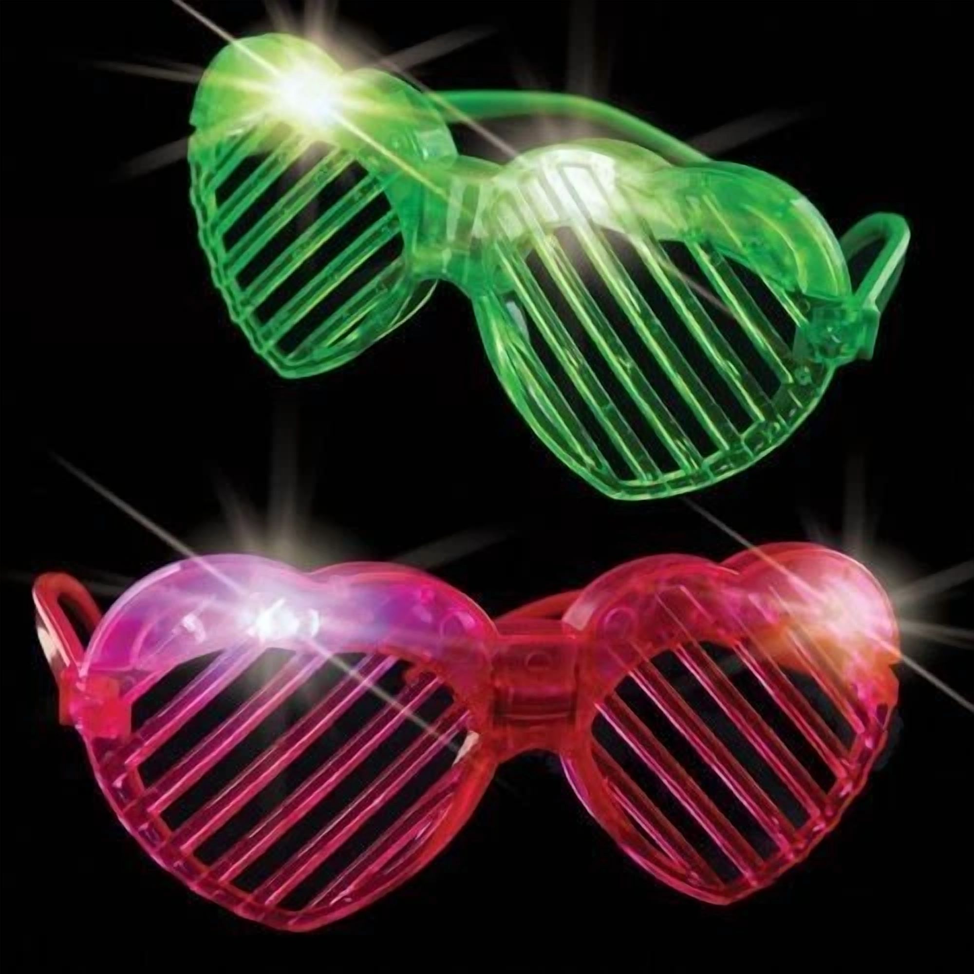 BUTTERFLY- Light-Up Glasses Heart Led Flashing Shutter Retro Glasses Rave Party Favor 12Pks